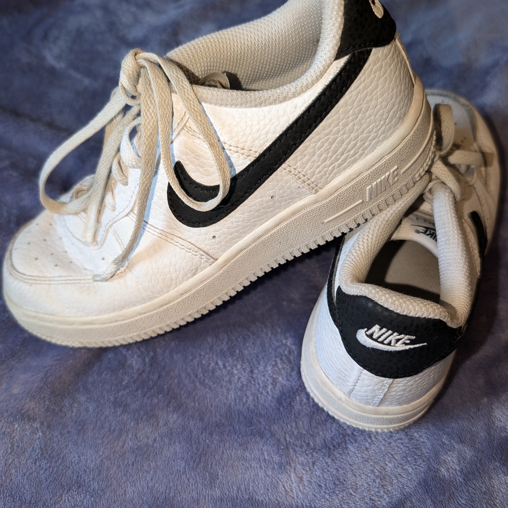 Nike Air Force White and Black Sneakers